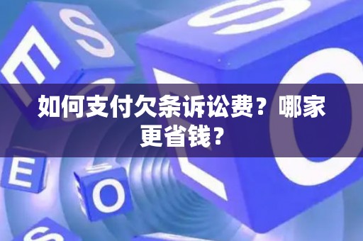 如何支付欠条诉讼费？哪家更省钱？